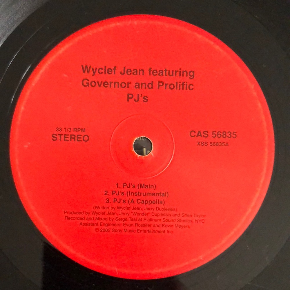 ***Free*** Wyclef Jean PJ's Vinyl Lp 2002